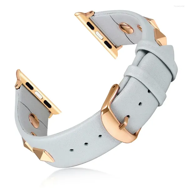 Bandas de reloj Diseño Remache Estilo Cinturón para Apple Band Series 8 7 6 SE 5 4 3 Correa de cuero Ultra 49mm 41mm 45mm 40mm 44mm Pulsera