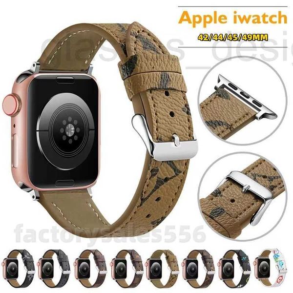 Bracelets de montre Designer luxe L fleur sangles bracelets de montre pour Apple bracelet de montre 41mm 42mm 40mm 44mm 7 6 bandes bracelet en cuir PU bracelet lettre bracelet de montre imprimé EGQN