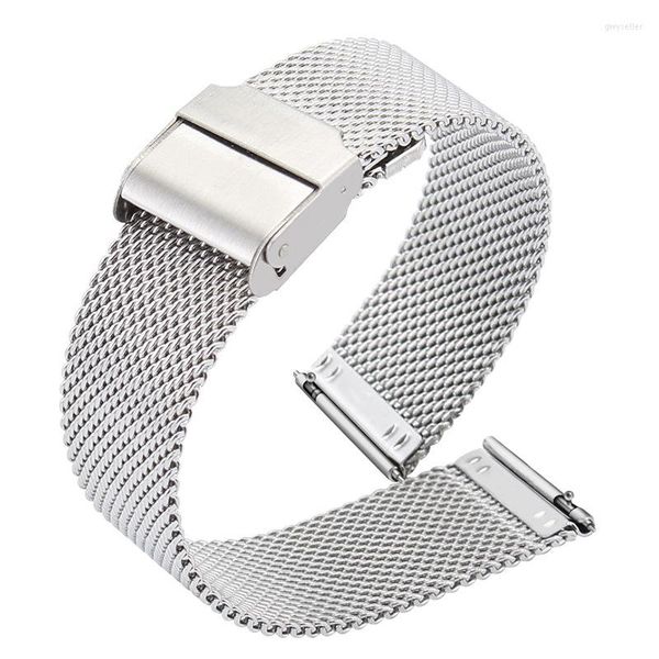 Bracelets de montre Bracelet milanais en acier inoxydable Bracelet en maille de remplacement facile Bracelet à interrupteur rapide