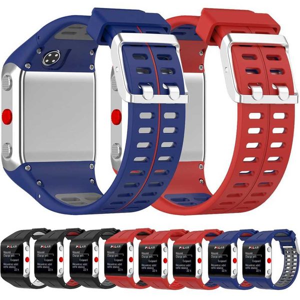 Watch Bands Dubbele Kleur Shelen Band Voor Polar V800 GPS Remplacement intelligent avec Sports ARM et accessoires Q240510