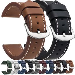 Assista Bandas Moda Banda Strap Sport Vintage Banda de Couro Inoxidável Fivela Acessórios 18mm 20mm 22mm 24mm 230506