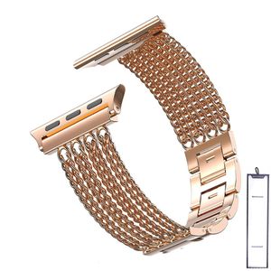 Bekijk banden voor Apple Watch Chain Band Strap Steel Series 7 6 5 4 3 45mm 40 44mm Watchbandarmband voor IWatch SE 6 3842mm Woman Loop 41mm 230411