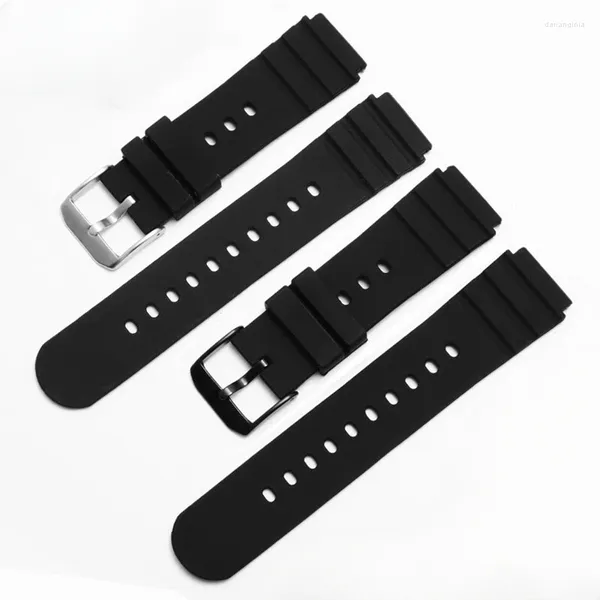 Bandas de reloj para accesorios del ejército 3001 21 mm Caucho de resina 0321 Interfaz convexa Correa de reloj impermeable negra de silicona para hombres