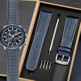 Bracelets de montre en cuir véritable pour Blue Angel, deuxième génération, avec boucle à aiguille, JY8078-52L/01L, remplacement 23 22, accessoires