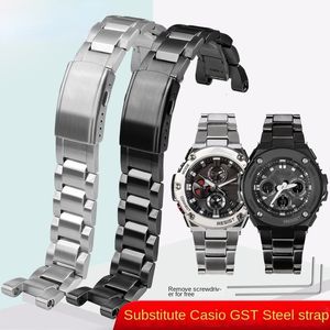 Bracelets de montre pour Casio GShock Band GST210 GSTW300 GST400G GSTB100 S100DS110DW110 Bracelet en métal Bracelet en acier inoxydable Bracelet 230719