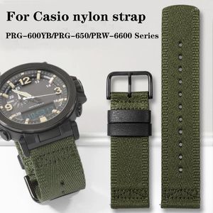 Horlogebanden voor Casio PRG-600YB PRG-650 PRW-6600 GA2000 band waterdicht horlogeband armband nylon groen kaki zwart 24 mm