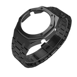 Bracelets de montre pour GA2100 Casioak Mod Kit boîtier avec vis bande bricolage en acier inoxydable GA-2100 2110 tout métal lunette bracelet BandsWatch336J