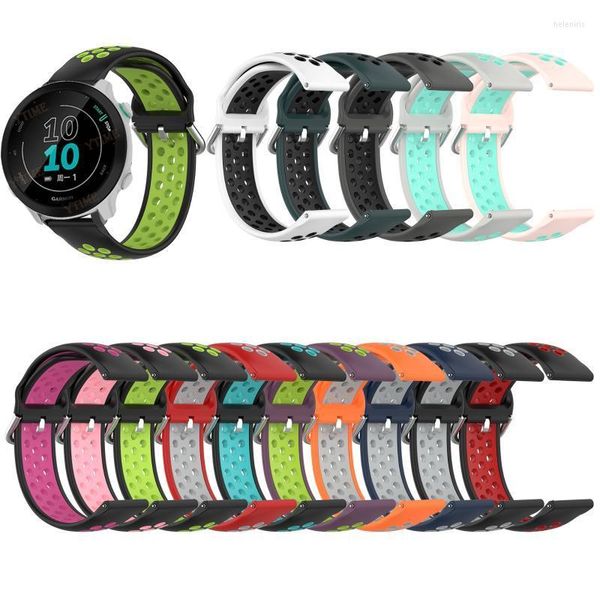 Bandas de reloj para Garmin Vivoactive 3 4 Correa Band de doble color accesorios Forerunner 158 55 245 645 /Venu2 /Venu SQ Pulsera Hele22