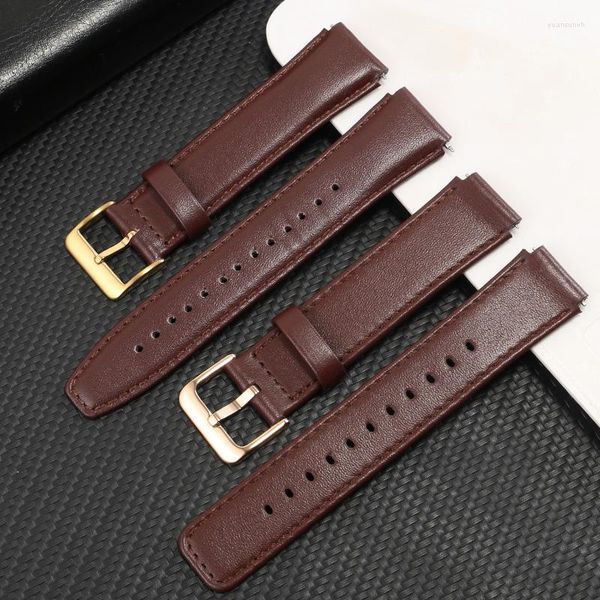 Correas de reloj para Huawei B3 B5 B6 pulsera deportiva inteligente 16mm 18mm correa de reloj de cuero con negocios Mocha marrón negro correa de repuesto