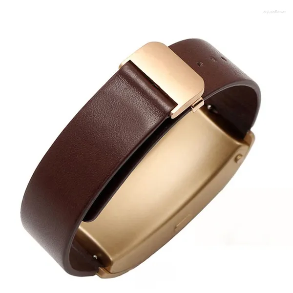 Bandas de reloj para Huawei B5 pulsera inteligente banda de cuero genuino B7 B3 B6 reemplazar cuero de vaca de calidad alta hombres mujeres correa de moda