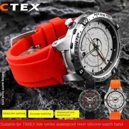 Bracelets de montre pour hommes Timex e-tide Compass T2N721 T2N720 TW2V22200 bracelet en résine de Silicone étanche avec outils broches à vis