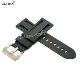 Bekijk banden voor Panerai 24 mm gesp 22 mm heren zwart duiken siliconen rubberen horlogebanden zwarte rode banden strap buckle relojes hombr6919814