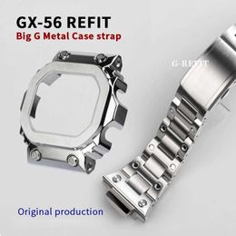 Montre Bands G-REFUT GX56 Band / boîtier GXW56 Metal Frame GWX56BB avec 316L en acier inoxydable Silver Black Gold Rerbow Recycling Tool Q240430
