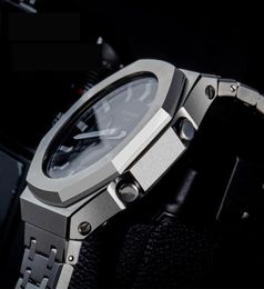 Bracelets de montre GA2100 2ème Casioak Mod Kit Bande de boîtier DIY en acier inoxydable pour GA21002110 Remplacement de bracelet de lunette tout en métal 8834209