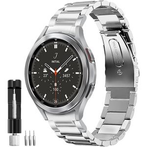 Watch Bands Galaxy Watch 4 5 roestvrijstalen riem voor Samsung Watch45 44 mm 40 mm Classic 46 mm 42 mm polsband gebogen uiteinde geen gaten armband 220921