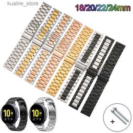 Bracelets de montre bande générale 18mm 20mm 22mm 24mm bande en acier inoxydable bracelet en métal femmes hommes remplacer les accessoires de bracelet L240307