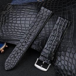 Bracelets de montre Véritable bracelet en peau de crocodile américain Bracelet en cuir d'alligator Déploiement de remplacement 13mm 14mm 16mm 18mm 19mm 20mm2700