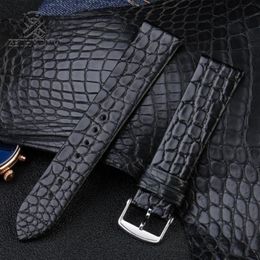 Bracelets de montre Véritable bracelet en peau de crocodile américain Bracelet en cuir d'alligator Déploiement de remplacement 13mm 14mm 16mm 18mm 19mm 20mm238c
