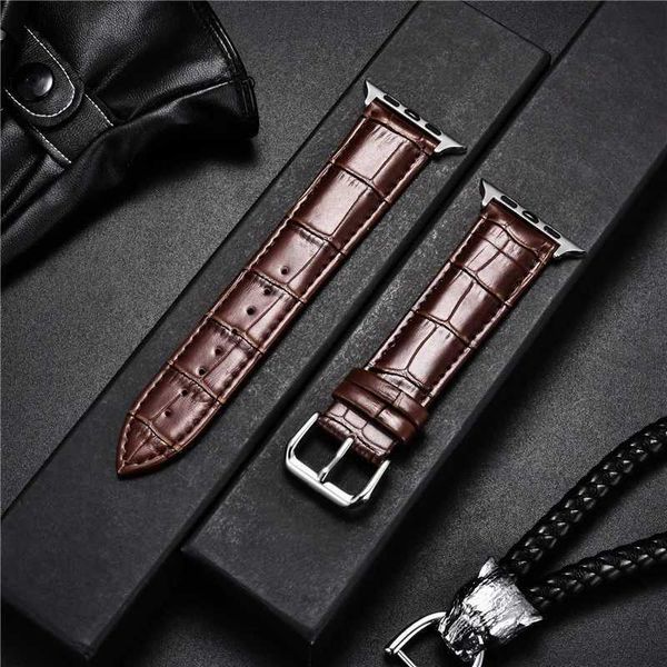 Watch Bands Véritable bande de cuves de vache Forultra 8 7 6 SE 5 4 3 2 1 BAMBOO MOTEMS STRAP DE CUIR 49/45/44/42mm 41/40/38mm H240504