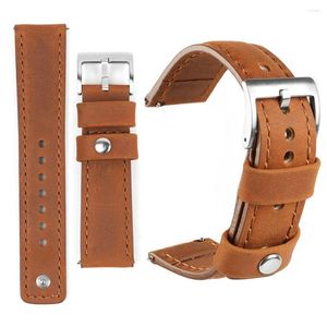 Bekijk banden echte lederen link lusband 20mm 22 mm snel release cowhide horlogeband keeper vergrendeling accessoires voor mannen
