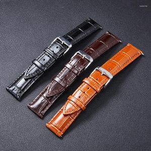 Bracelets de montre Bracelet en cuir véritable Bracelet 18mm 19mm 20mm 21mm 22mm noir marron double face