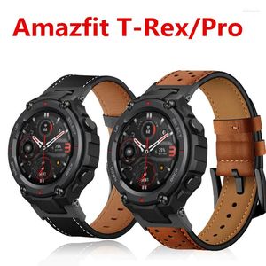 Horlogebanden Lederen Band Voor Huami Amazfit T-REX 2 Smart Horlogeband Ademende Armband Xiaomi T-Rex/T rex Pro Correa