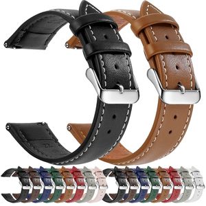 Bracelets de montre bracelet de montre en cuir véritable 18mm 20mm 22mm bracelets de montre à dégagement rapide bracelets de montre durables en cuir de vache plat 230411