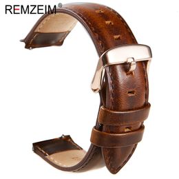 Horlogebanden Echt lederen horlogeband 18mm 20mm 22mm Zwart Bruin Rood Koeienhuid Band Quick Release Strap Accessoires 230825