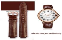 Watch Bands Véritable bande de surveillance en cuir pour bracelerie Men de bracelet convexe féminin 148 mm 1811mm 2012 mm Bracelet de mode6952082
