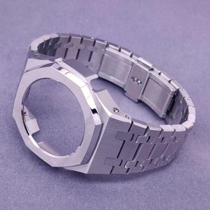 Horlogebanden GMAS2100 Hontao Casioak Mini All Metal Mod Kit Case Bezel met schroefband DIY roestvrij staal voor de kleinste GMA-S2100298Q