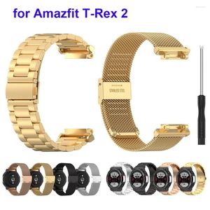 Bracelets de montre Bande en métal doré pour Amazfit t-rex 2 Bracelet en acier inoxydable massif Bracelet de montre Bracelet accessoire