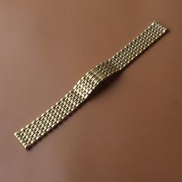 Bekijk banden Gold Watchbands Roestvrij staal 14 mm 16 mm 18 mm 20 mm 22 mm kwartskaartje Bracelet mode Mooie band gepolijste accessoires 230811