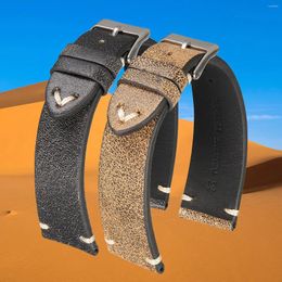 Bracelets de montre Bracelet de montre en cuir Vintage fait à la main aspect vieilli bracelet de remplacement tanné végétal 18mm 19mm 21mm 20mm 22mm