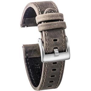 Bracelets de montre Hemsut Bracelet en cuir véritable à dégagement rapide bracelet de remplacement de veau gris foncé pour femmes hommes 18 20mm 22mm