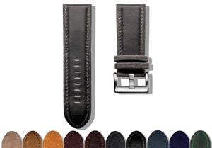 Bandas de reloj Hemsut Genuine Leather Watch Bands Bracelet Releeración rápida Correa de reloj de repuesto gris oscuro para mujeres Men 18 20mm5070295