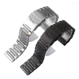 Bracelets de montre Bracelet de montre en acier inoxydable de haute qualité pour homme 20mm 22mm universel lien solide argent noir Bracelet pour TAG IW-C