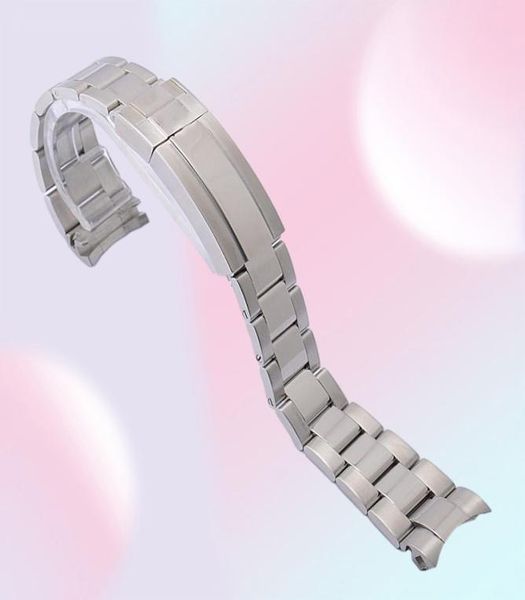 Bracelets de montre Haute qualité 20mm 21mm argent or noir bracelet de montre en acier inoxydable pour Bracelet RX extrémité incurvée fermoir de verrouillage d'huître 7768645