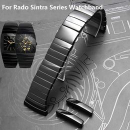 Bekijk banden van hoge kwaliteit keramische riem voor Rado Sintra -serie horloges zwarte keramische armband voor vrouwen 17 mm 29 mm 26 mm 240424