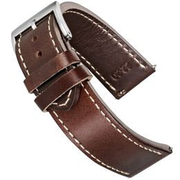 Horlogebanden van hoge kwaliteit Horween lederen bandjes bruin zachte wrap handgemaakte paard lederen polsbanden 18mm 20mm 22mm 230616