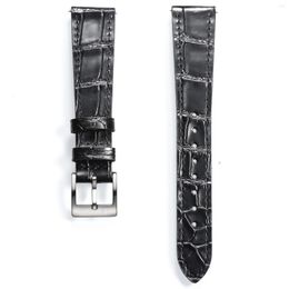 Bekijk banden van hoge kwaliteit Leahter Black Quick Release Alligator Embosed Vervang Horloges Riem 18 mm 19mm 20mm 21 mm 22 mm