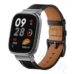 Horlogebanden Hoogwaardige lederen band voor Xiaomi Mi Lite Armband Redmi 2 3 Metalen behuizing Beschermhoes Bumperframe