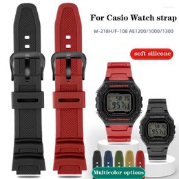 Horlogebanden Hoge kwaliteit rubberen horlogeband voor Casio W218h AE-1200/1100 SGW-300 MRW-200 / F-108 Waterdichte hars siliconen stofvrije band