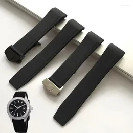 Horlogebanden Hoge Kwaliteit Rubber Horlogeband Voor TAG HEUER Polsbanden 22mm Arc End Zwarte Band Met Vouwsluiting