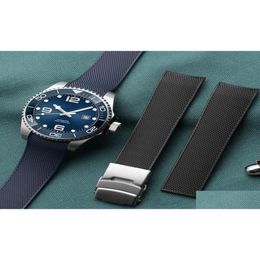 Horlogebanden Hoge kwaliteit Sile Fluorous Rubber Watchband21Mm voor Hydroconquest L374264 Conquest Sports Duikband4187561 Drop Deliver Dhpdc