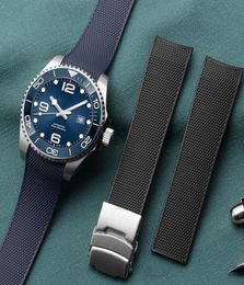Bekijk banden van hoge kwaliteit siliconen fluore rubberen horlogeband21mm voor HydroConquest L374264 Conquest Sports Diving Strap8319370