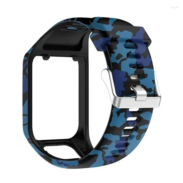 Bandas de reloj Correa de muñeca de repuesto de silicona de alta calidad para Tomtom Runner 2 3 Spark GPS Sport Tom Color azul