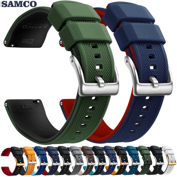 Bracelets de montre Bracelet en silicone de haute qualité avec bracelet en caoutchouc à dégagement rapide 18mm 20mm 22mm bracelet de remplacement 24323