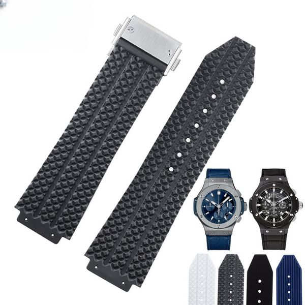 Bracelets de montres Silicone de haute qualité Bracelet de montre étanche CLAssic Fusion Big Bang Caoutchouc Hommes 26 * 19mm 24 * 17mm Accessoires 230607