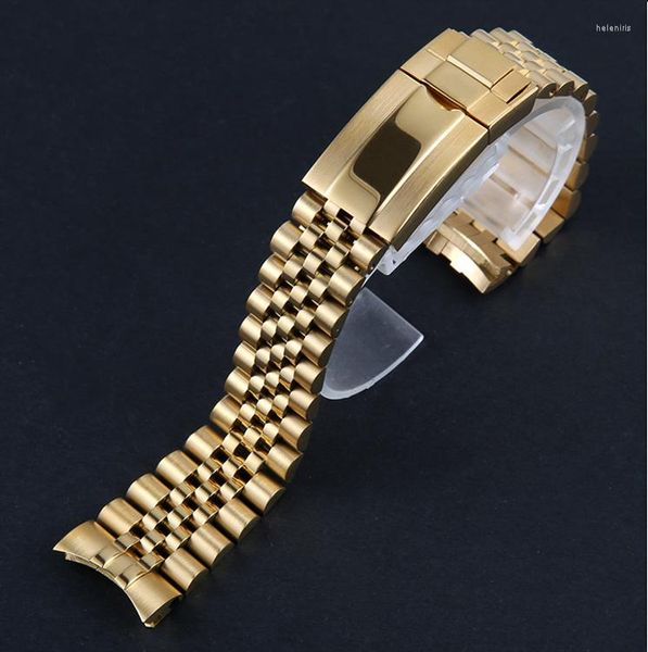Bracelets de montres Bracelet en acier inoxydable de haute qualité Bracelet en argent doré avec boucle Oyster 20 mm pour RX Perpetual Day-Date Datejust