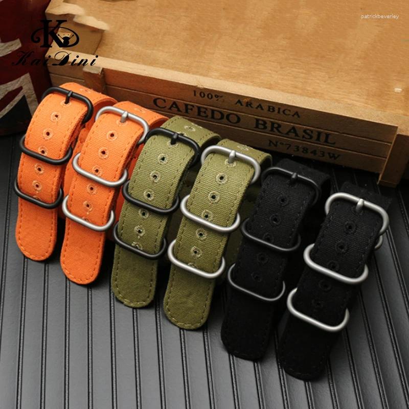 Watch Bands High Quality Strap 20mm 22mm 24mm 26mm Black Green Military Nylon Fabric Canvas Cz